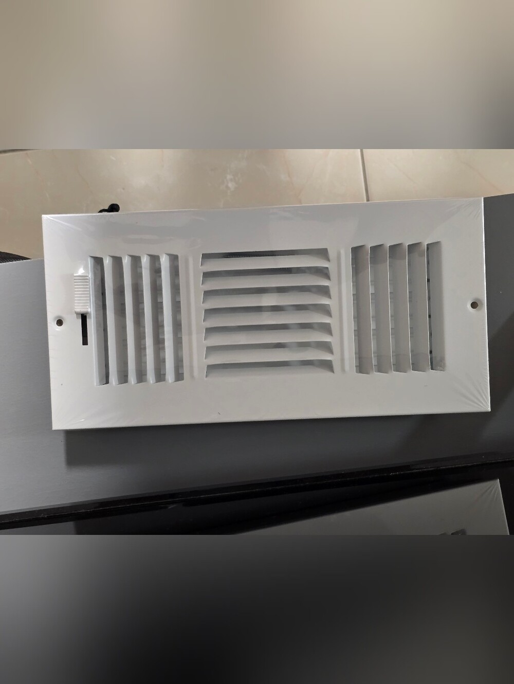 White Decorative Wall Vent Cover - Modern Louvered Design